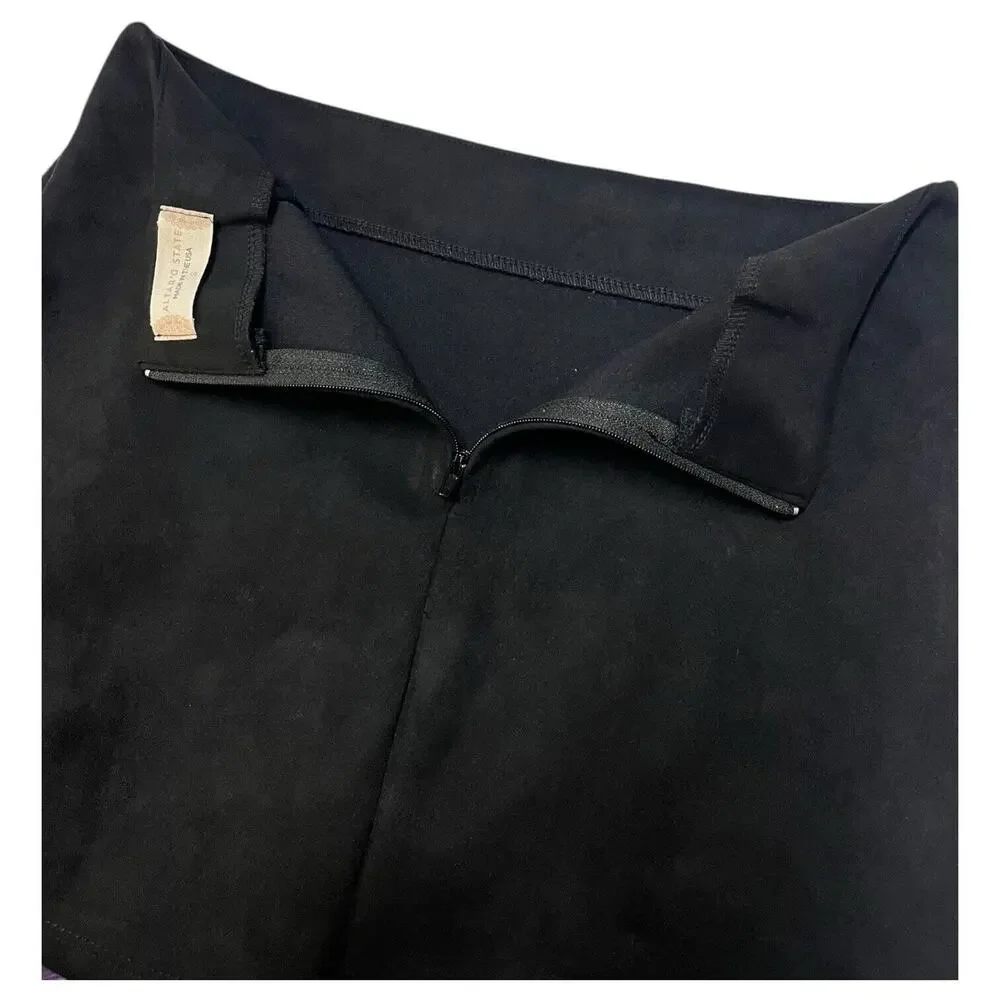 Altard State Mini Skirt Womens S Rory Suede Notch Slit Fitted Flirty Black - Picture 8 of 15